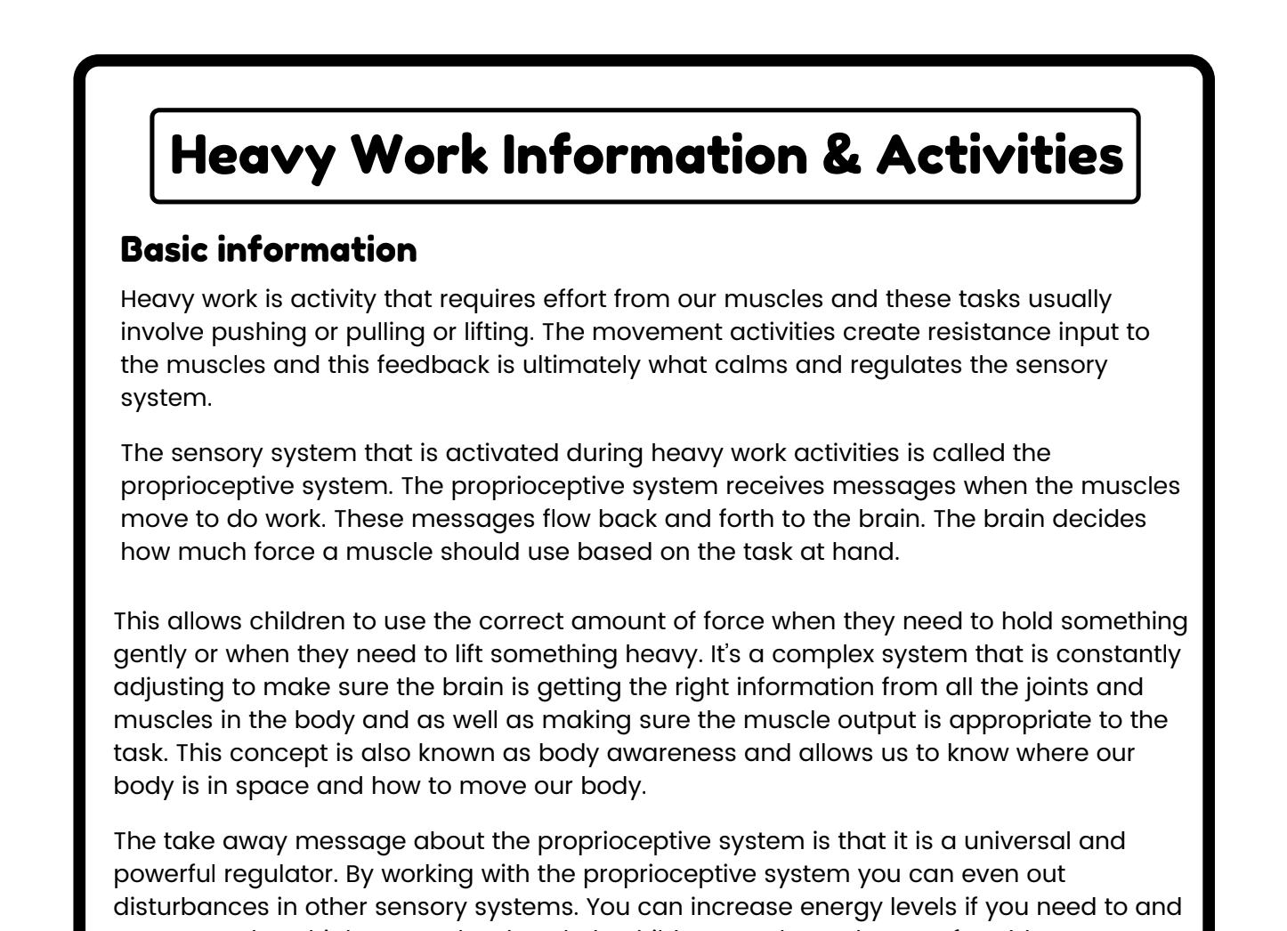 heavy work